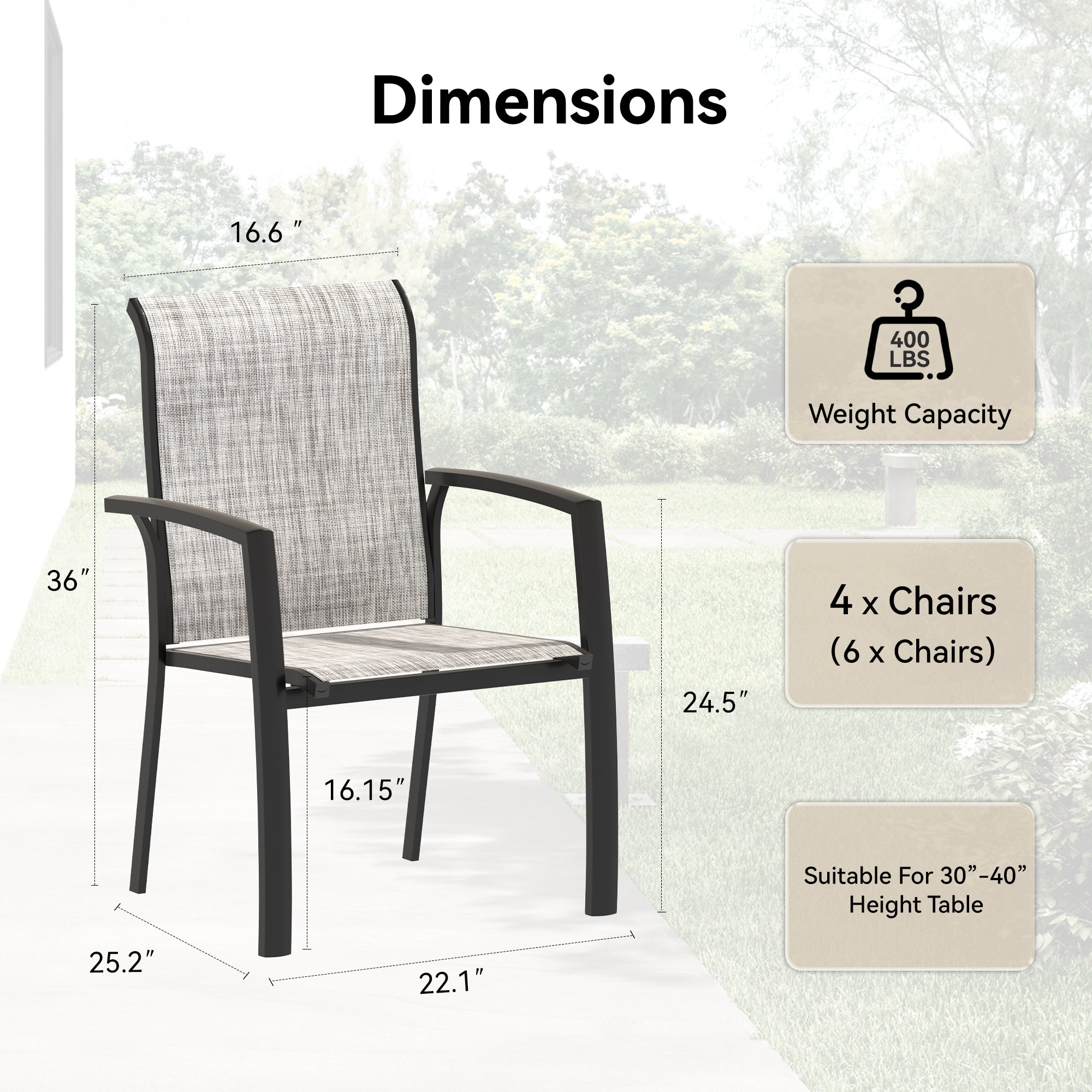 VRSHWO Garden Patio Chairs Set of 2 by HouseOfZazla