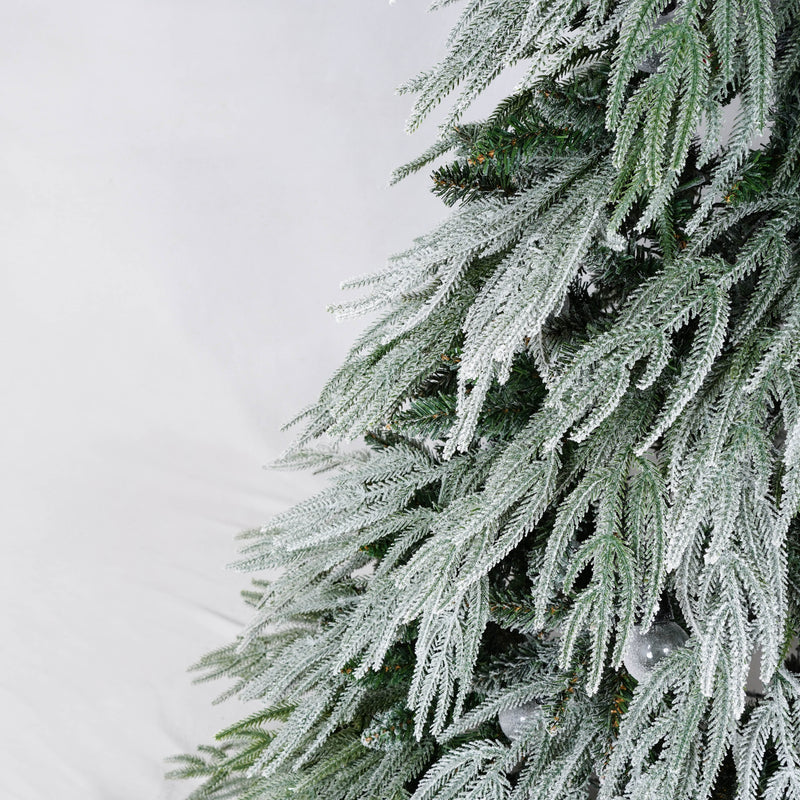 7 FT Pre-Lit Flocked Artificial Christmas Tree with LED Lights - White, photo 6 of 8