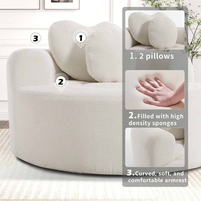 Round Sofa Bed with Memory Foam Sectional Couch, photo 7 of 10