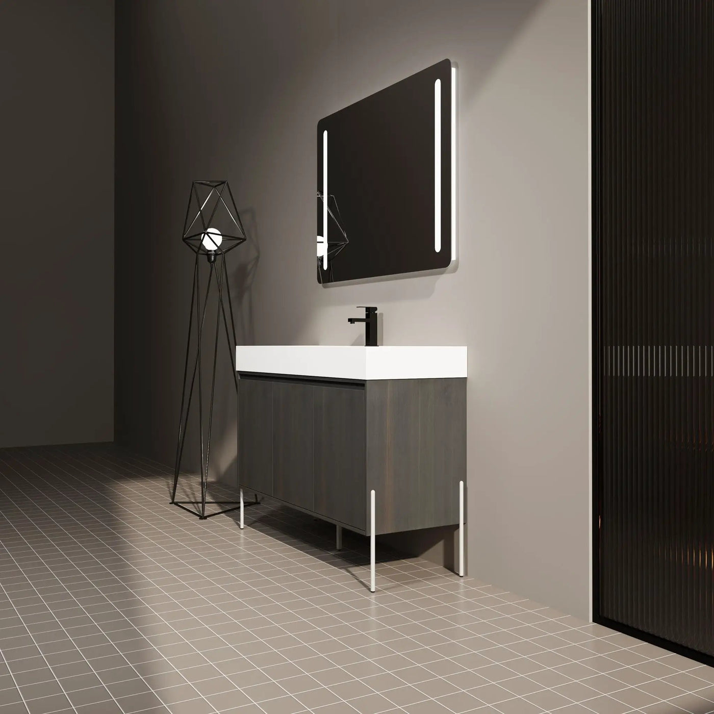 Freestanding Bathroom Vanity With Resin Sink And Storage Cabinet by HouseOfZazla