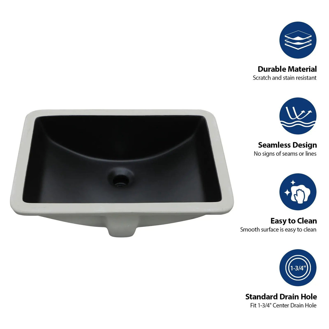 Modern Ceramic Undermount Bathroom Sink With Overflow, High Quality by HouseOfZazla