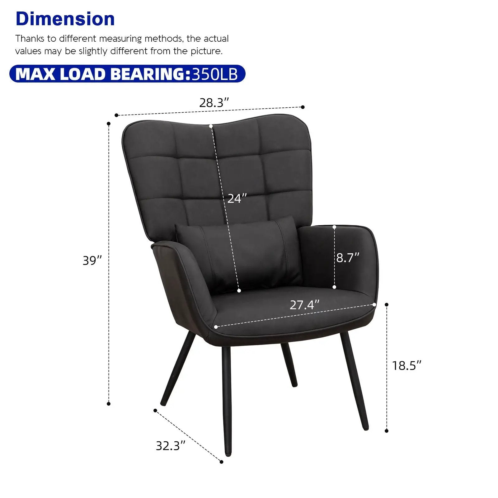 Modern Accent Arm Chair High Back With Metal Legs And Soft Padded by Unique Piece Furniture