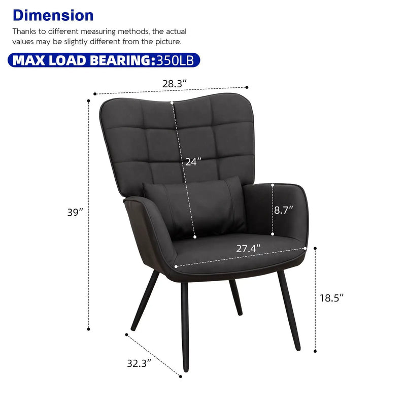 Modern Accent Arm Chair High Back With Metal Legs And Soft Padded by Unique Piece Furniture