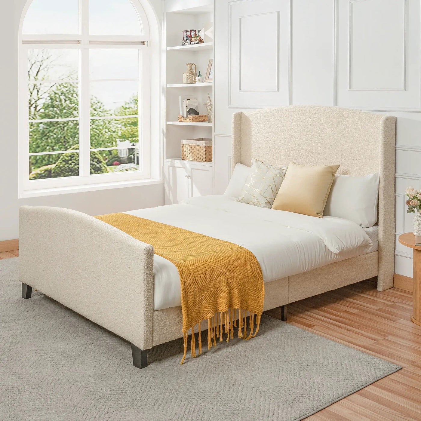 Platform Bed Frame With Tall Headboard And High Footboard by HouseOfZazla