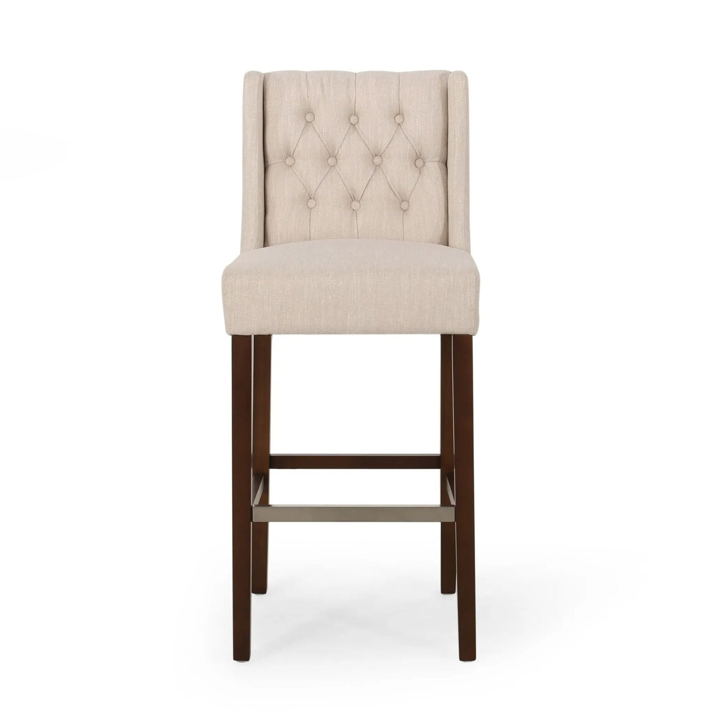 Solstara Upholstered Dining Barstool with Button Tufted and Wing Back by HouseOfZazla