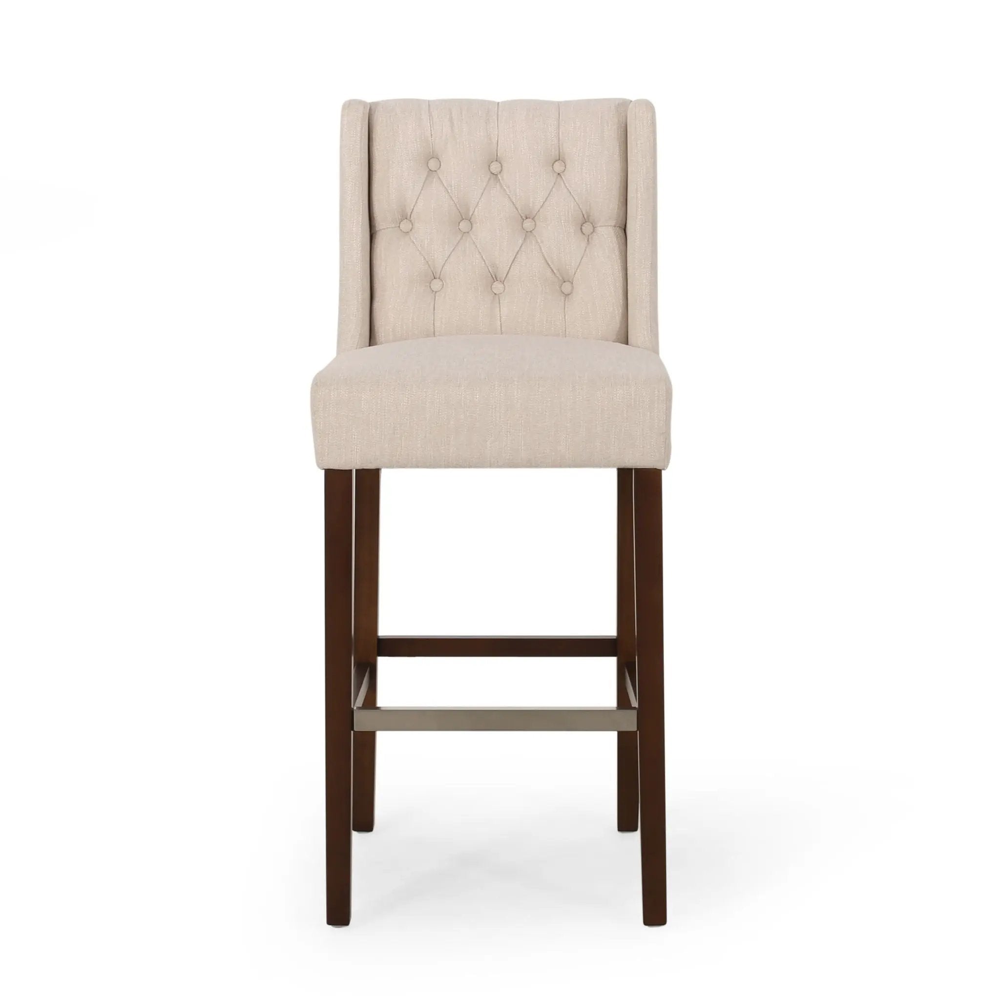 Solstara Upholstered Dining Barstool with Button Tufted and Wing Back by HouseOfZazla