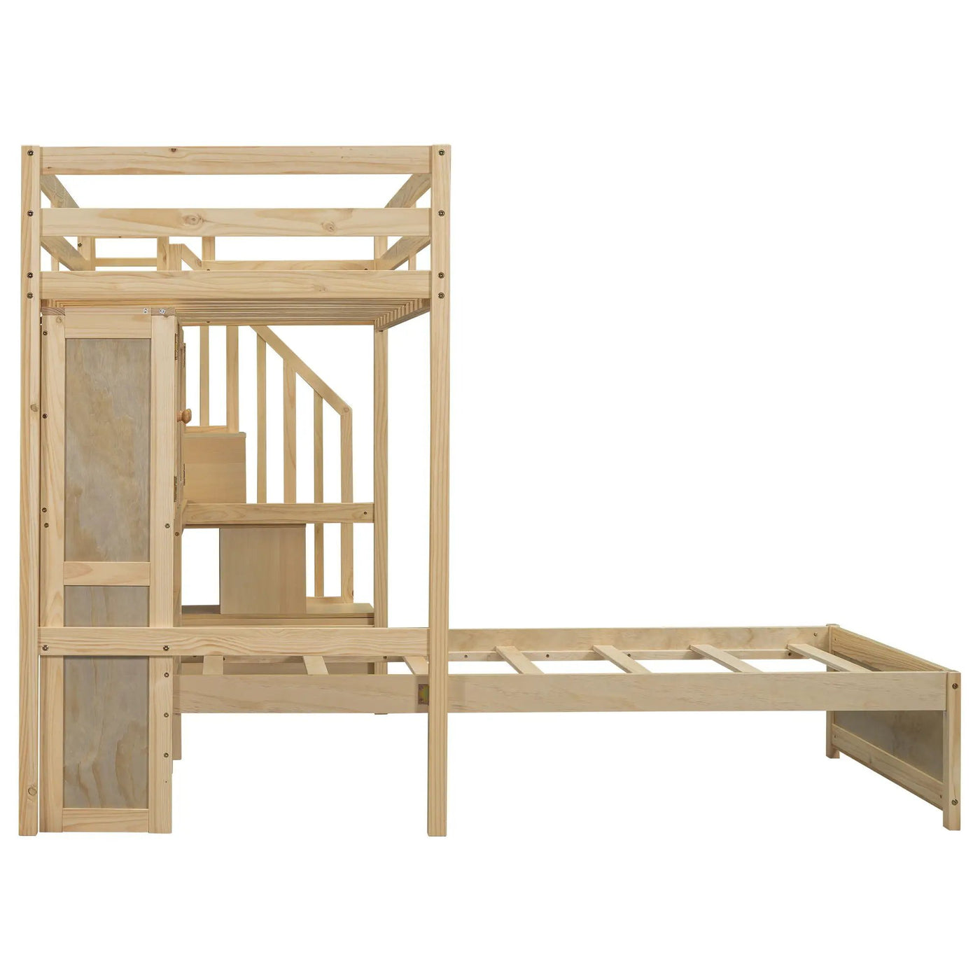 Loft Bed With Built In Desk And Staircase by HouseOfZazla