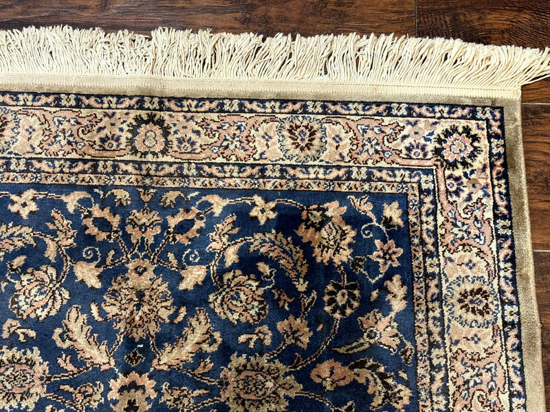 Vintage Art Silk Rug 3x4, Traditional Oriental Persian Design Rug, Belgium Power Loomed Rug, Navy Blue by Jewel Rugs