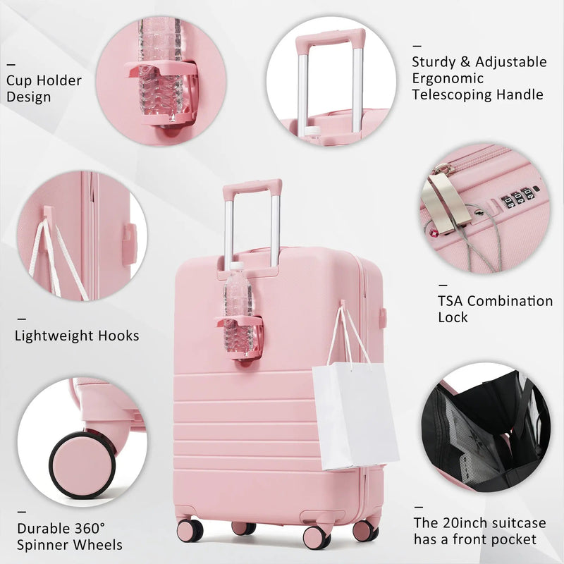 4-Piece Luggage Set with USB Charging Ports by HouseOfZazla