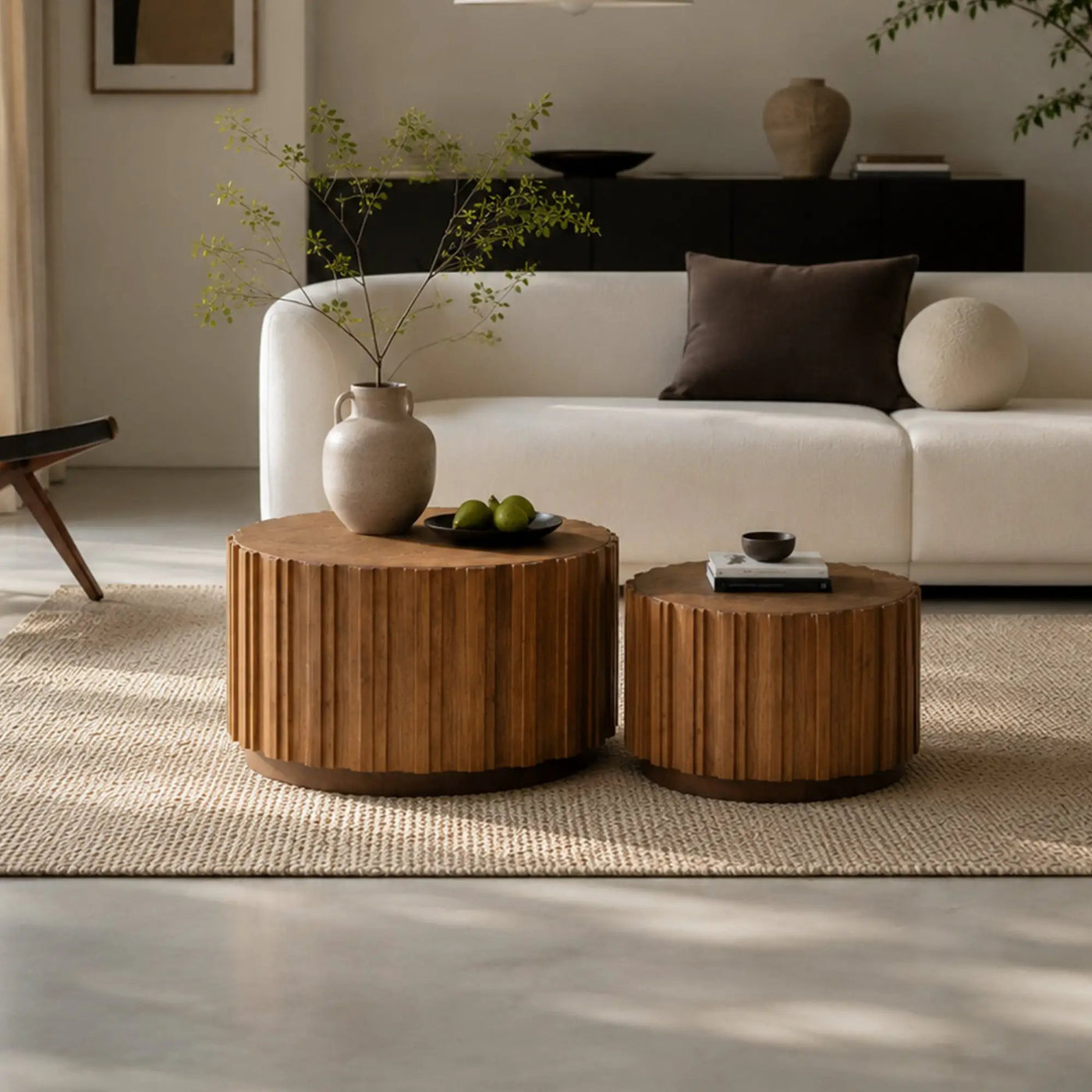 19.7" + 27.5" Round Nesting Coffee Table Set of 2 by HouseOfZazla