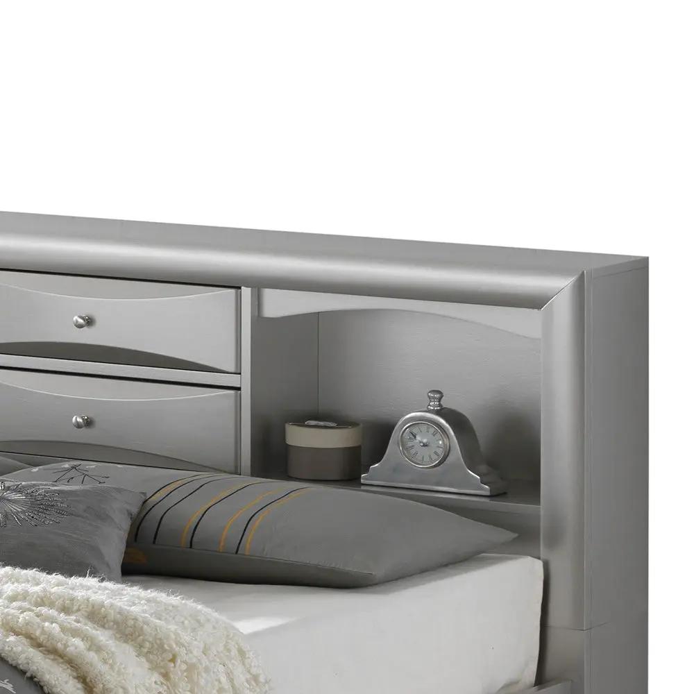 Modern Design Storage Bed With Bookcase Headboard by HouseOfZazla