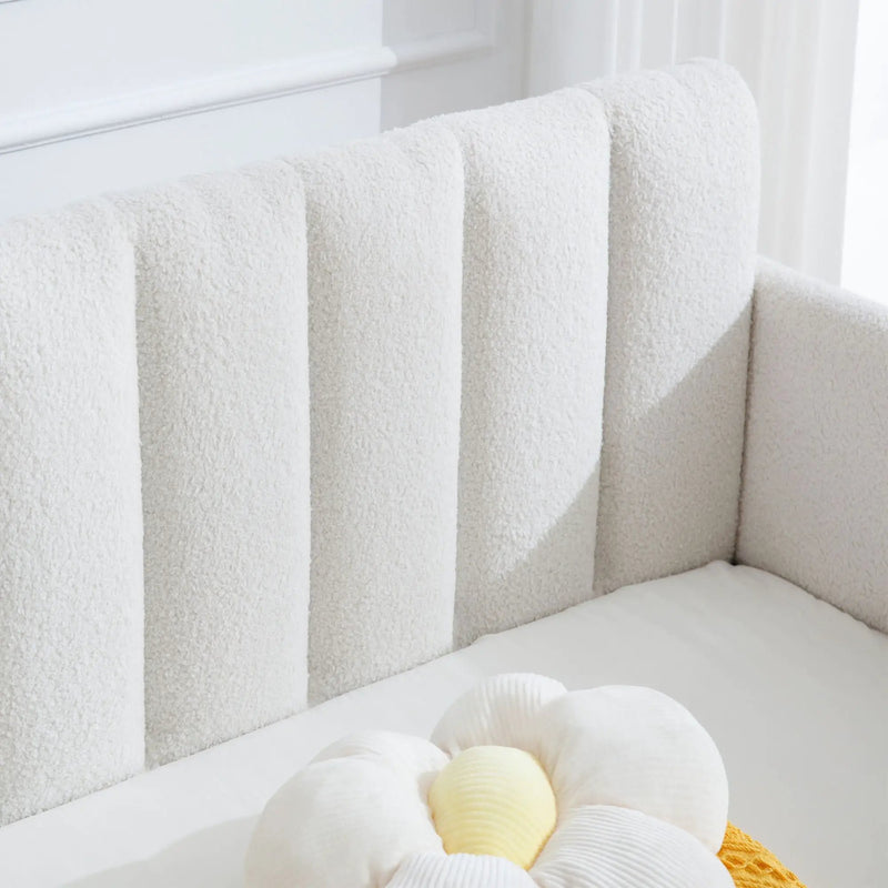 Elena - Boucle Upholstered Daybed, Ribbed Tufted Backrest by Unique Piece Furniture
