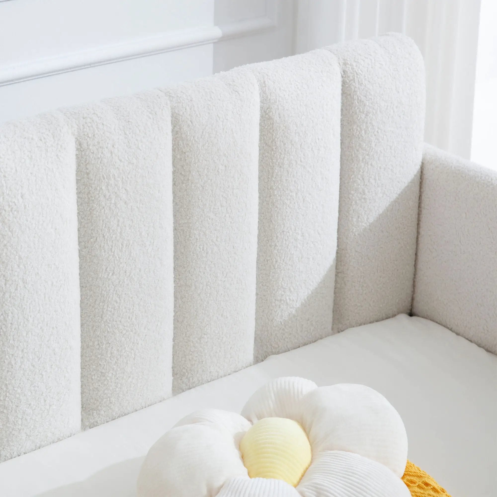 Elena - Boucle Upholstered Daybed, Ribbed Tufted Backrest by Unique Piece Furniture