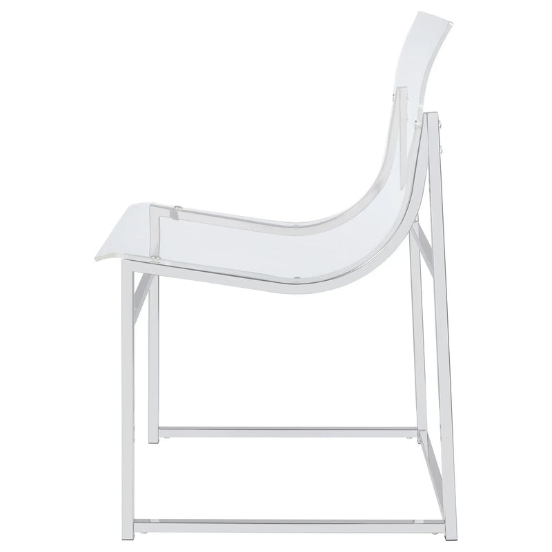 Adino Acrylic Dining Side Chair Chrome (Set of 2) by Unique Piece Furniture