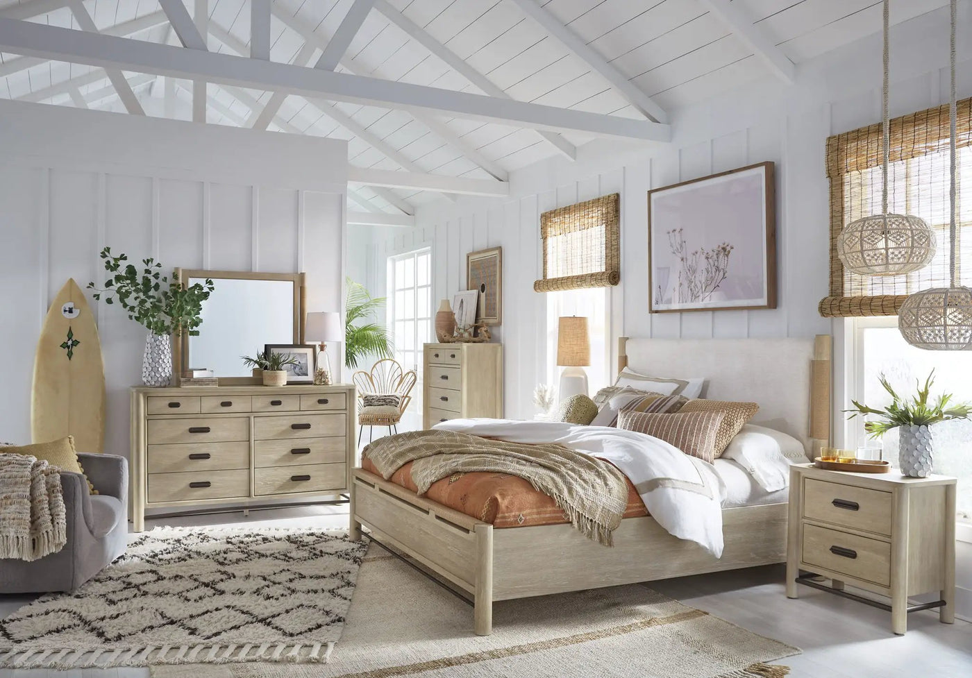 Sunset Cove - Panel Upholstered Bed by Unique Piece Furniture