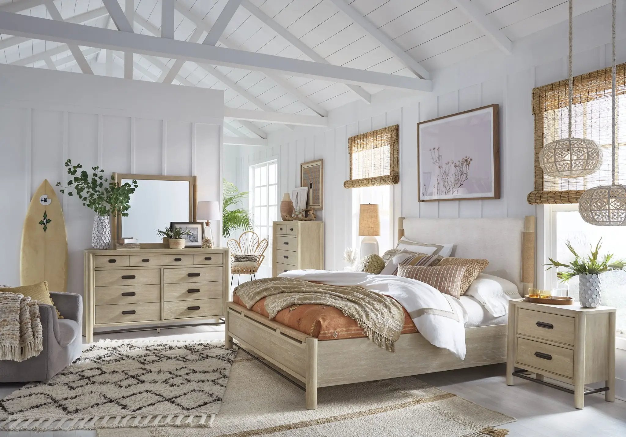 Sunset Cove - Panel Upholstered Bed by Unique Piece Furniture
