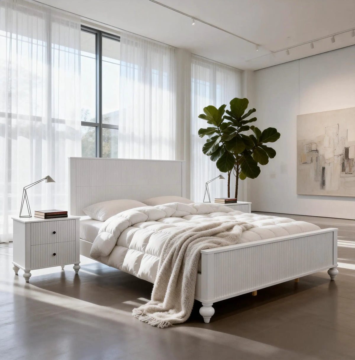White Queen Size Bed Frame by HouseOfZazla