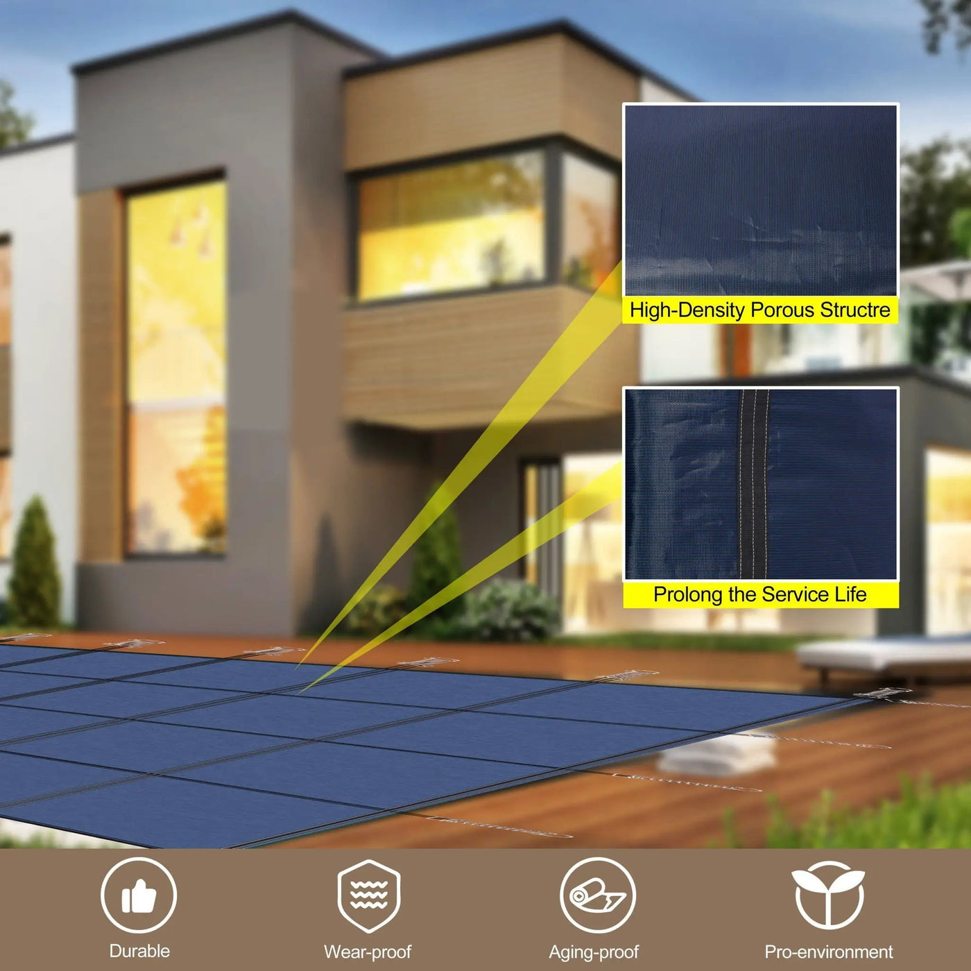 Inground Rectangle Winter Safety Pool Cover by HouseOfZazla