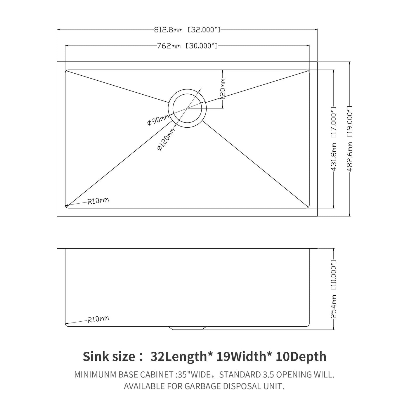 Modern Undermount Stainless Steel Kitchen Sink 16 Gauge, Deep Single Bowl by HouseOfZazla