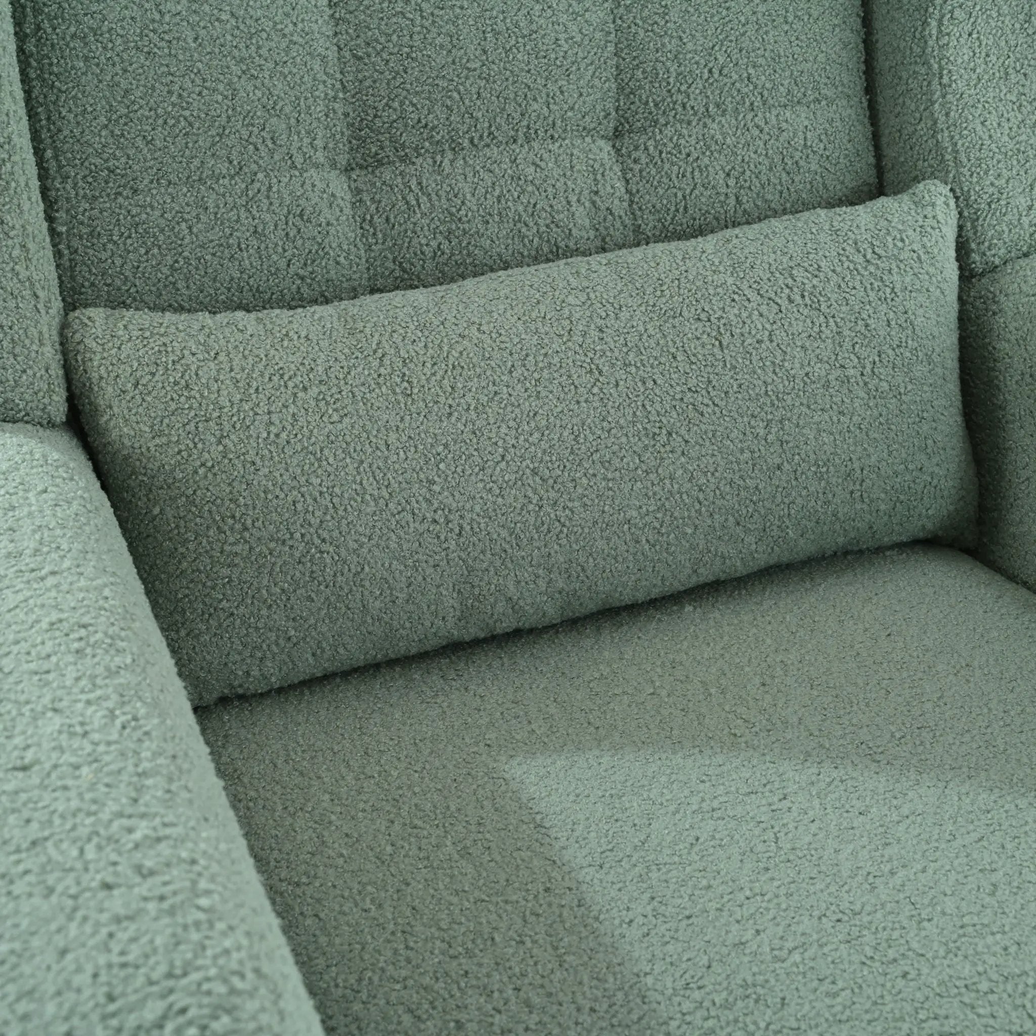 Modern Accent Chair, Teddy Fabric Living Room Chairs Comfy Reading Chair, Mid Century Accent Chair, Lounge Arm Chairs Armchair For Living Room Bedroom - Light Green by HouseOfZazla
