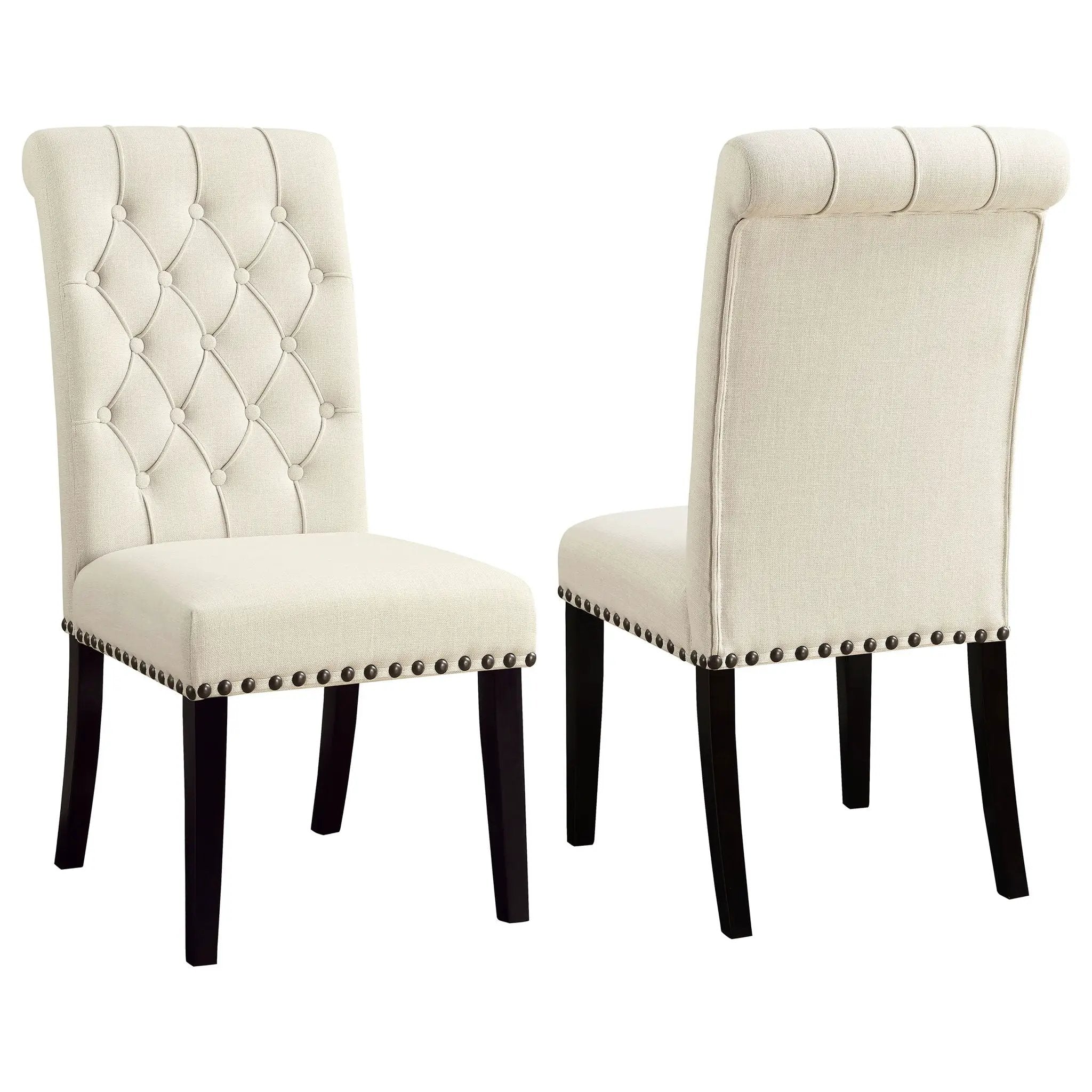 Alana Fabric Upholstered Dining Side Chair Beige (Set of 2) by Unique Piece Furniture