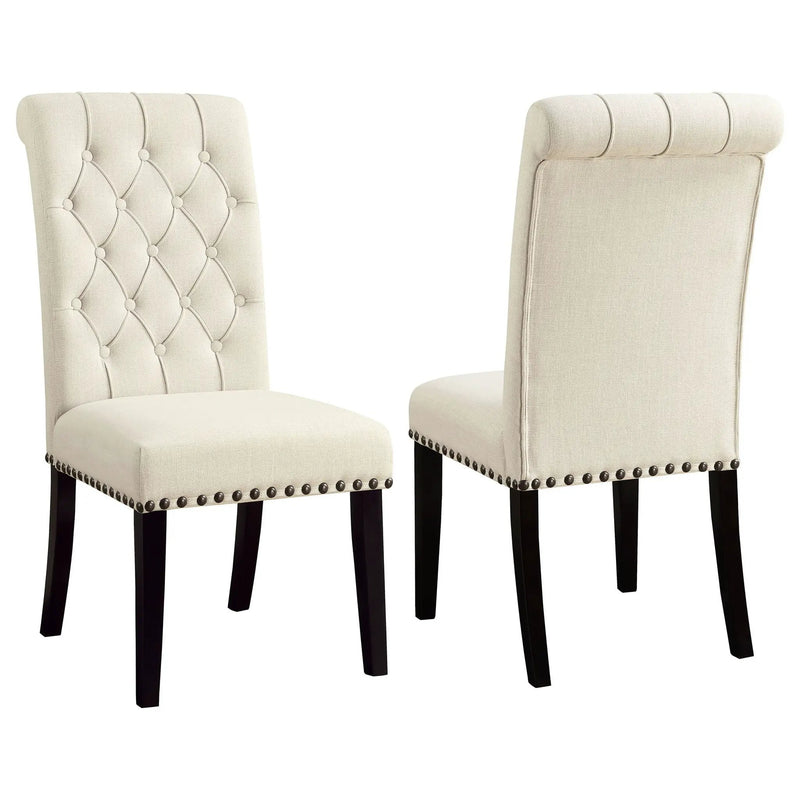 Alana Fabric Upholstered Dining Side Chair Beige (Set of 2) by Unique Piece Furniture