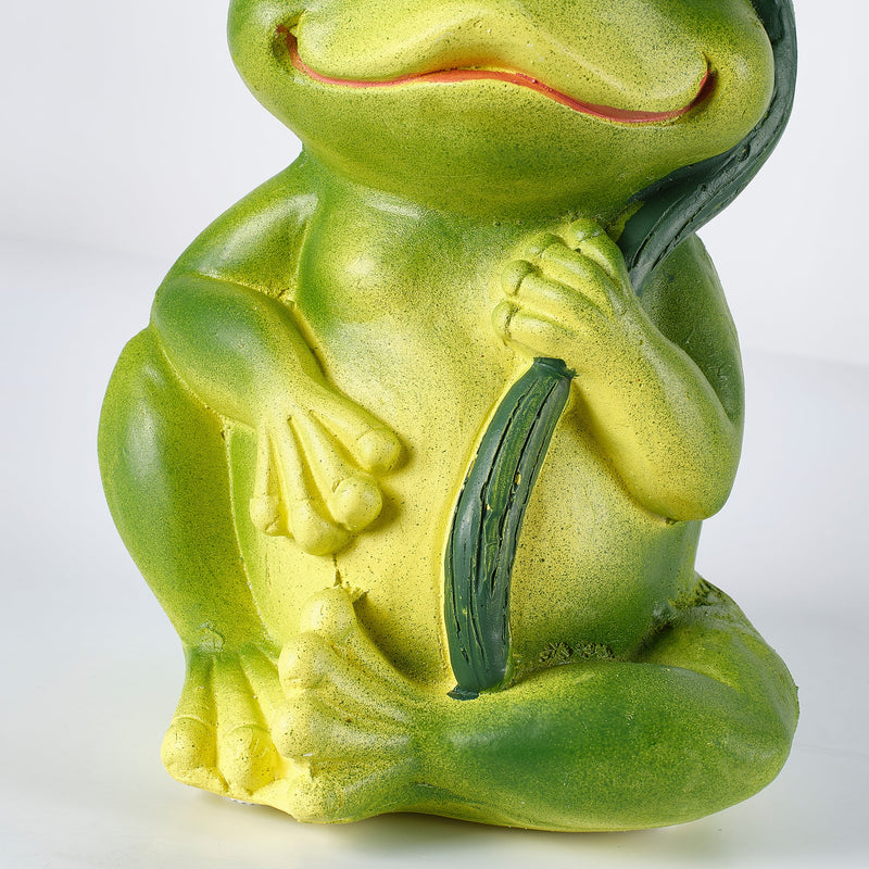 Magnesium Oxide Frog Stool Garden Statue with Lotus Leaf Seat - Outdoor Decor, photo 2 of 9