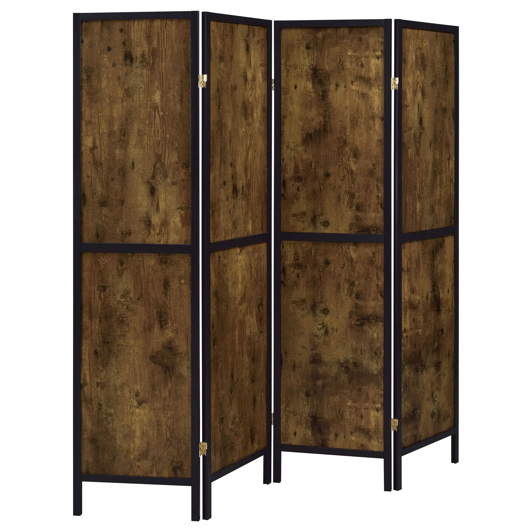 4 Panel Folding Screen, Space Divider - Brown by HouseOfZazla