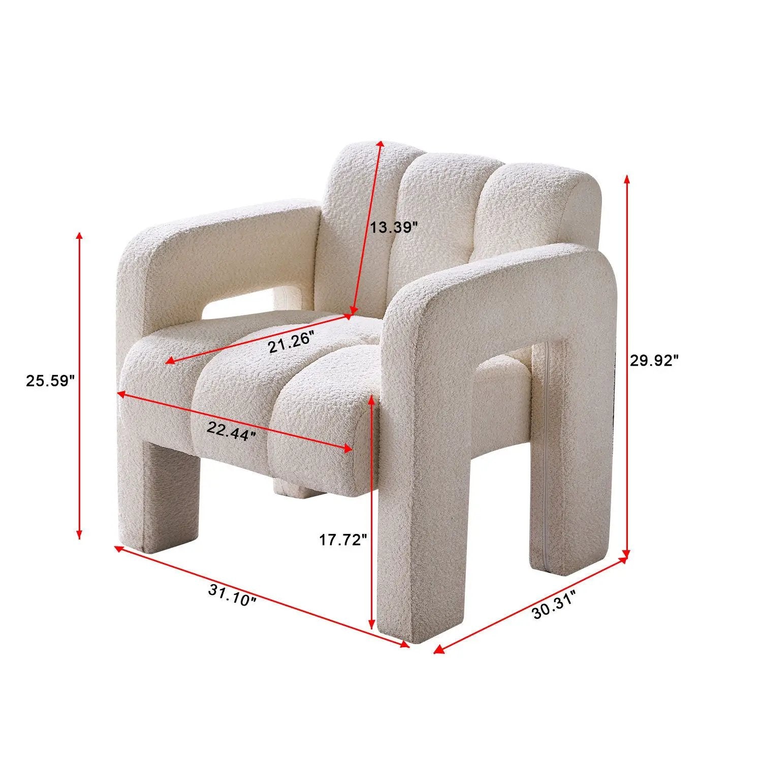 31.10" Wide Boucle Upholstered Accent Chair by BLAKHOM