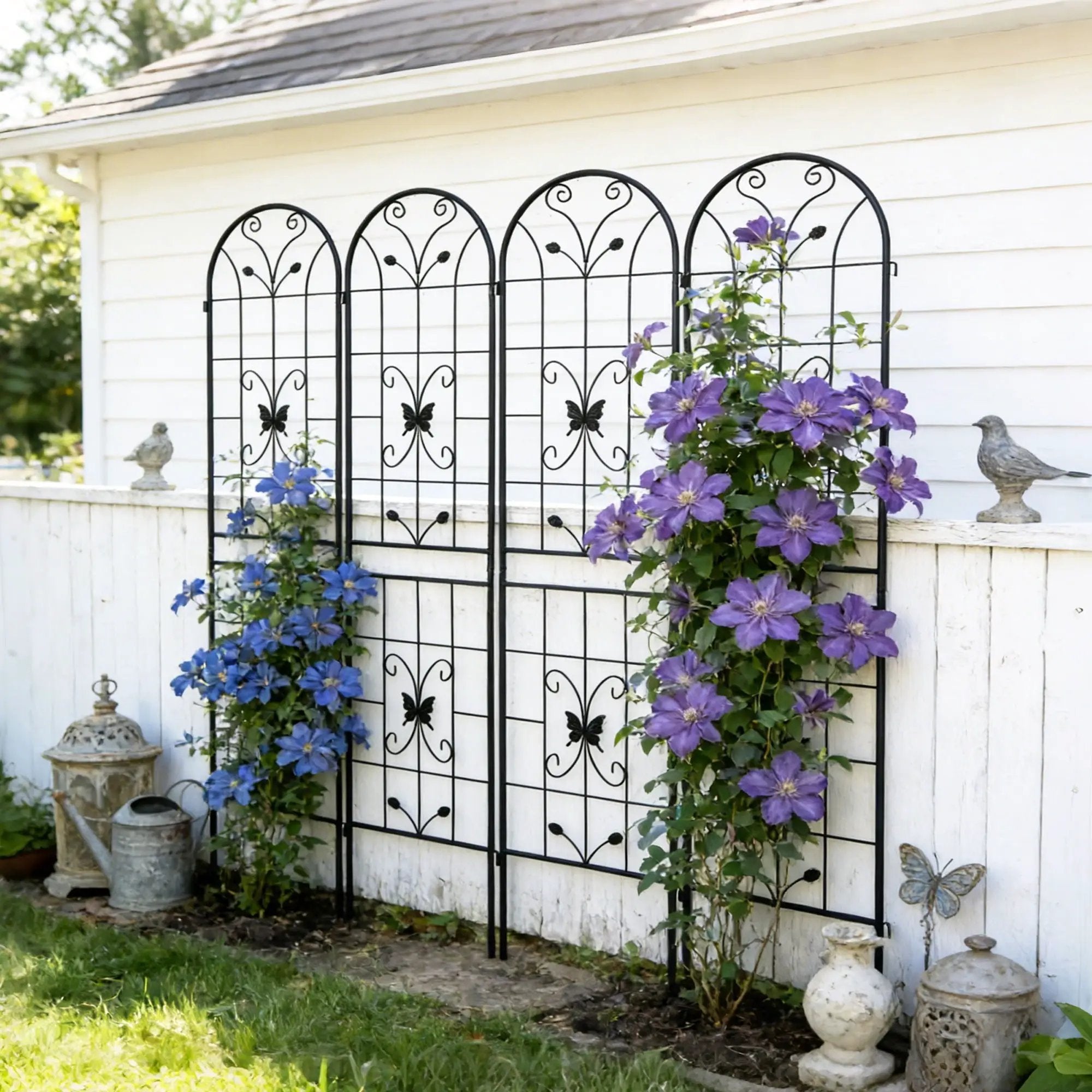 Garden Metal Trellis Rustproof Trellis For Climbing Plants Outdoor Flower Support by HouseOfZazla