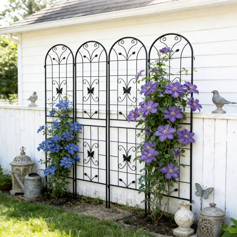 Garden Metal Trellis Rustproof Trellis For Climbing Plants Outdoor Flower Support by HouseOfZazla