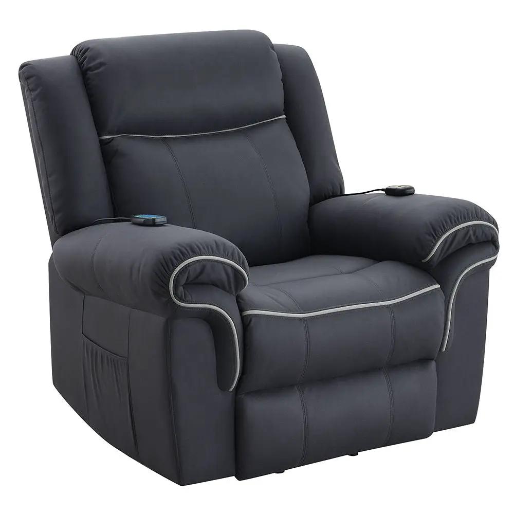 Domana - Power Recliner With Lift & Heating & Massage - Dark Blue Fabric by Unique Piece Furniture