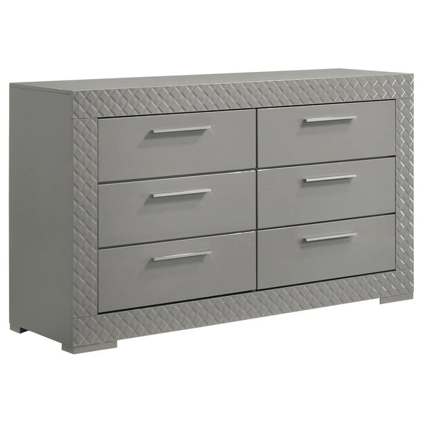Ives 5-piece Queen Bedroom Set Grey High Gloss, photo 2 of 7
