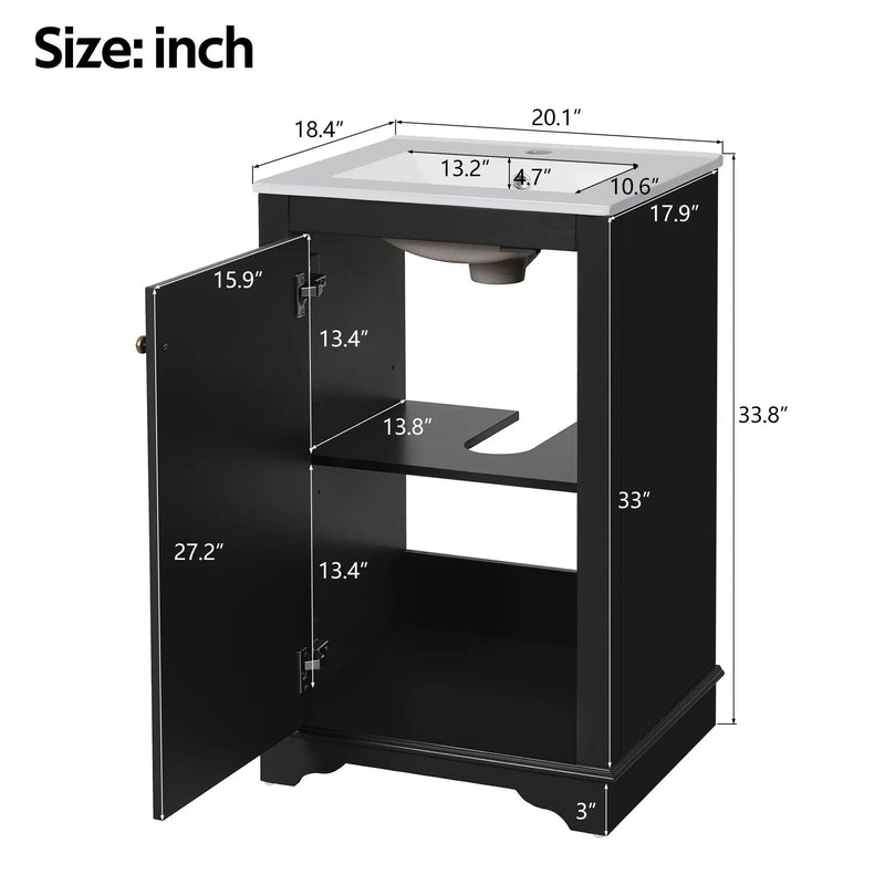 Bathroom Vanity With Sink, Freestanding Single Cabinet Set by HouseOfZazla