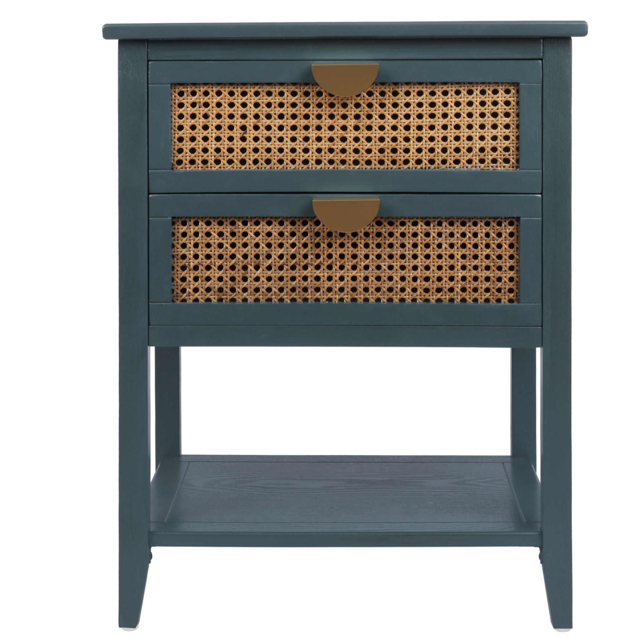 2 Drawer Side Table, Natural Rattan by Unique Piece Furniture