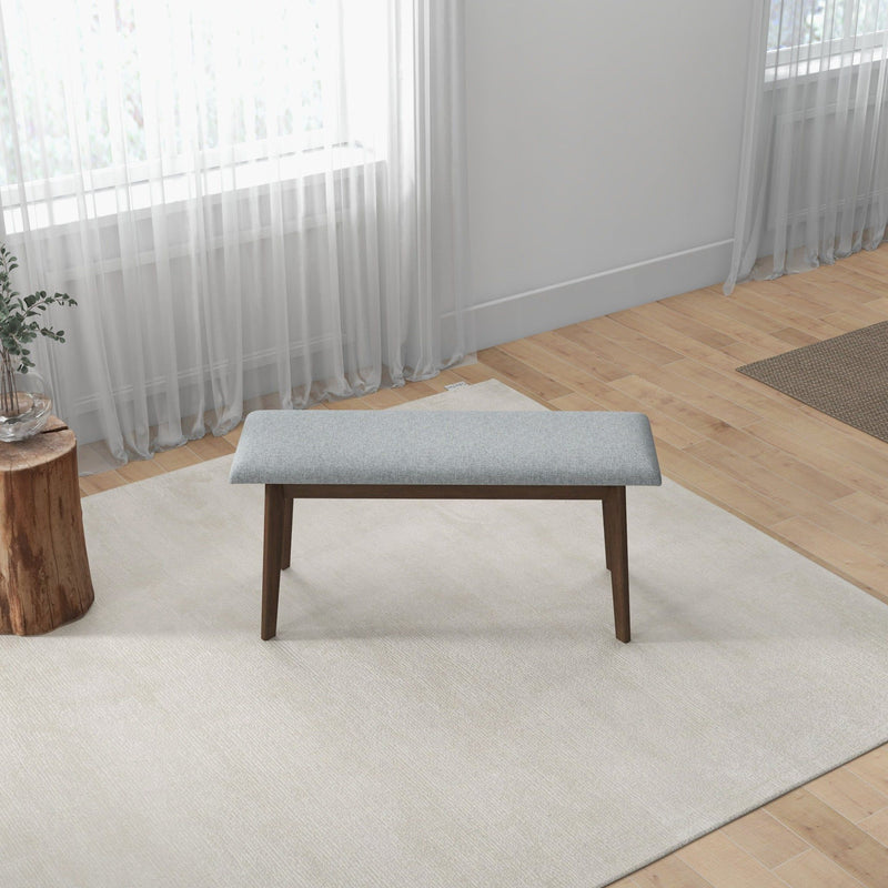 Carlos Upholstered Bench with High Density Foam Cushion - Gray, photo 4 of 13