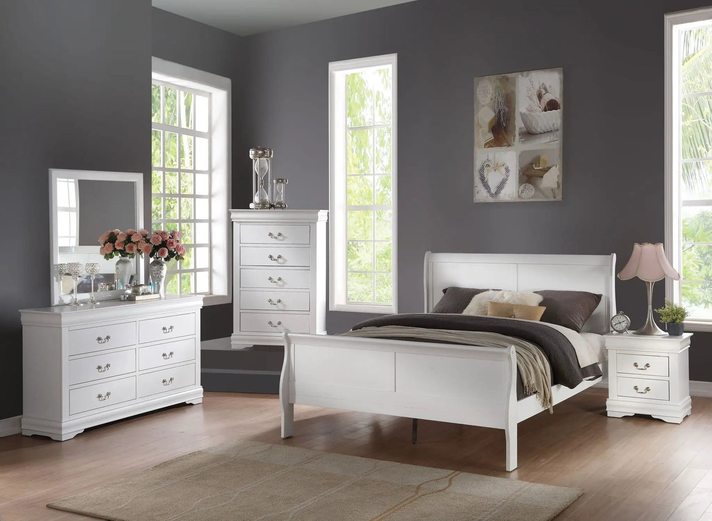 Louis Philippe Sleigh Bedroom Set by HouseOfZazla