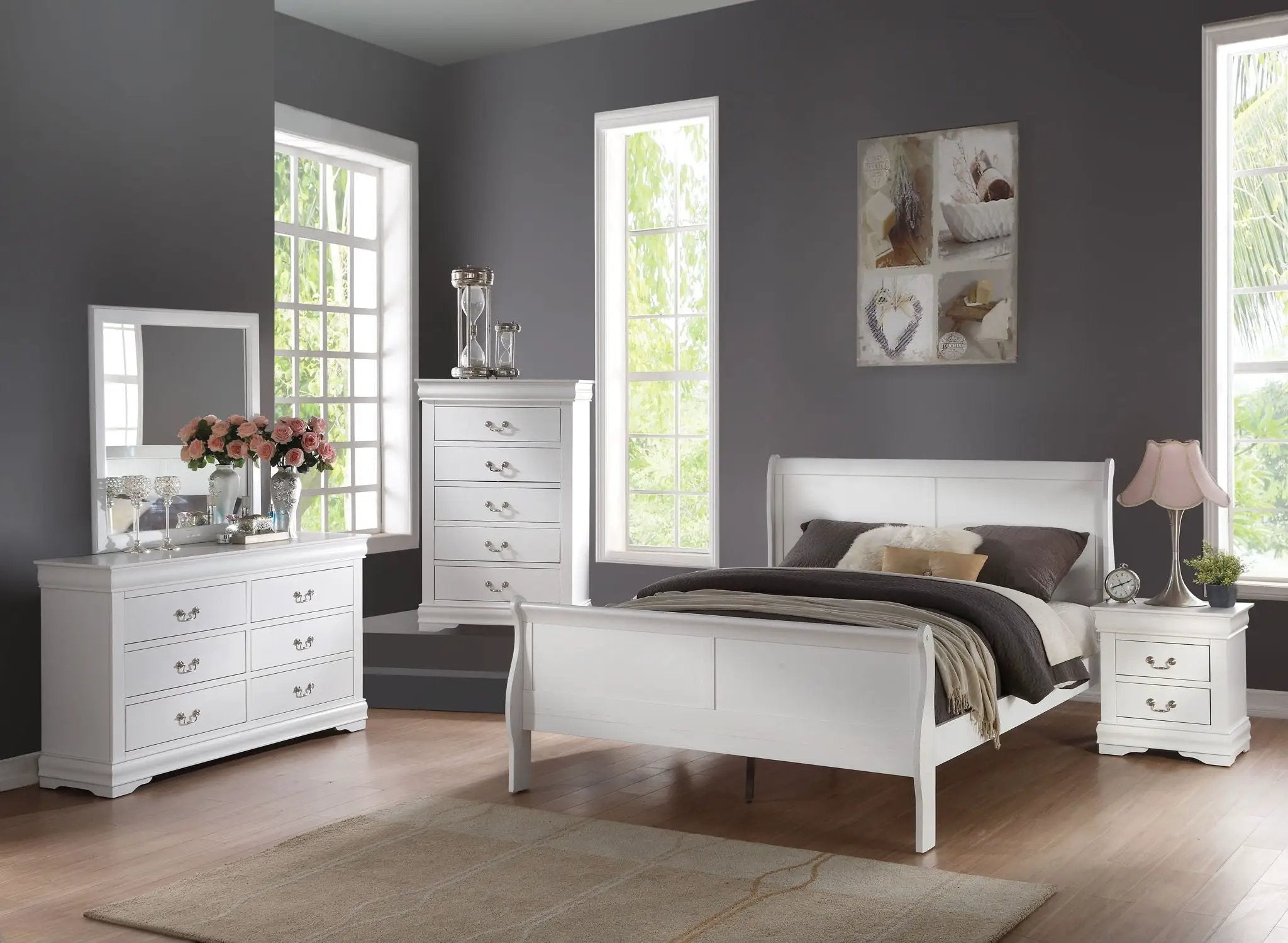 Louis Philippe Sleigh Bedroom Set by HouseOfZazla
