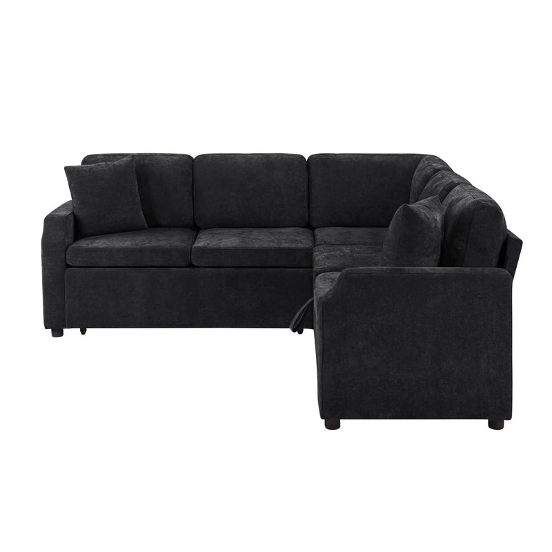 Modern L Shaped Sectional Sofa Bed With Hidden Storage Upholstery by Unique Piece Furniture