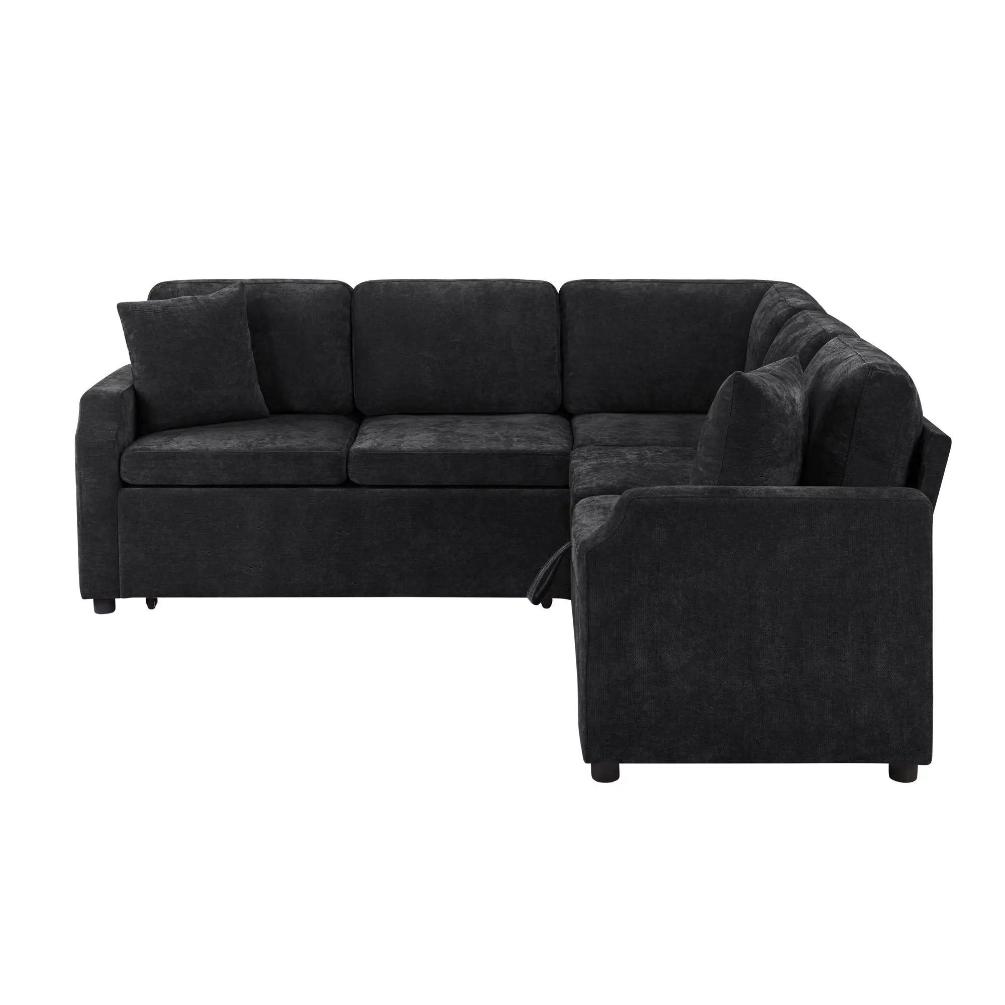 Modern L Shaped Sectional Sofa Bed With Hidden Storage Upholstery by HouseOfZazla