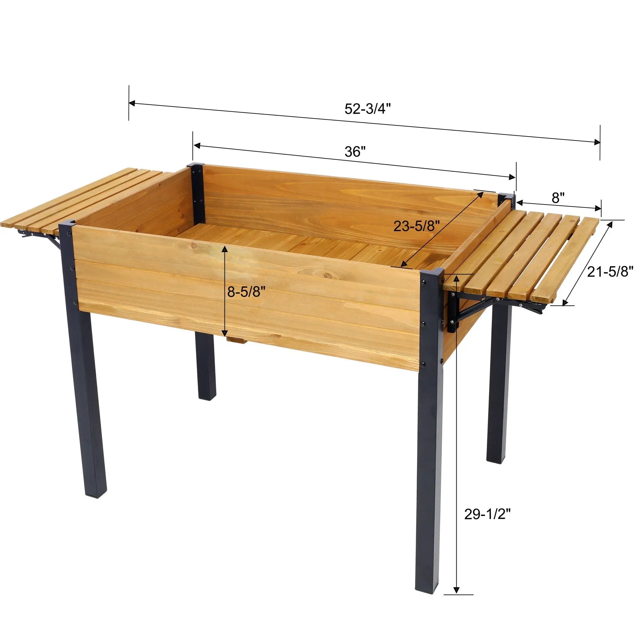 Raised Garden Bed With Metal Legs And Folding Storage Shelf by Unique Piece Furniture