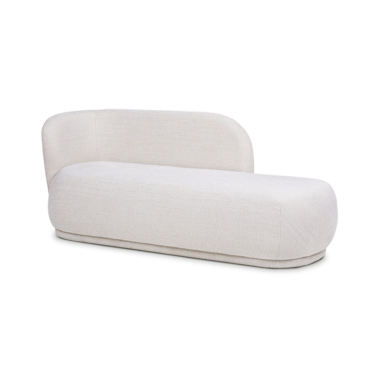 Aire 75" RAF Modern Rounded Chaise Lounge with Boucle Upholstery - Stone Light, photo 9 of 10