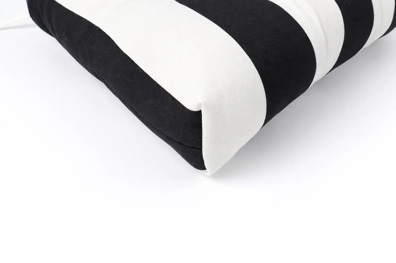 Outdoor Chair Cushions Set of 2 – Black and White Striped by HouseOfZazla