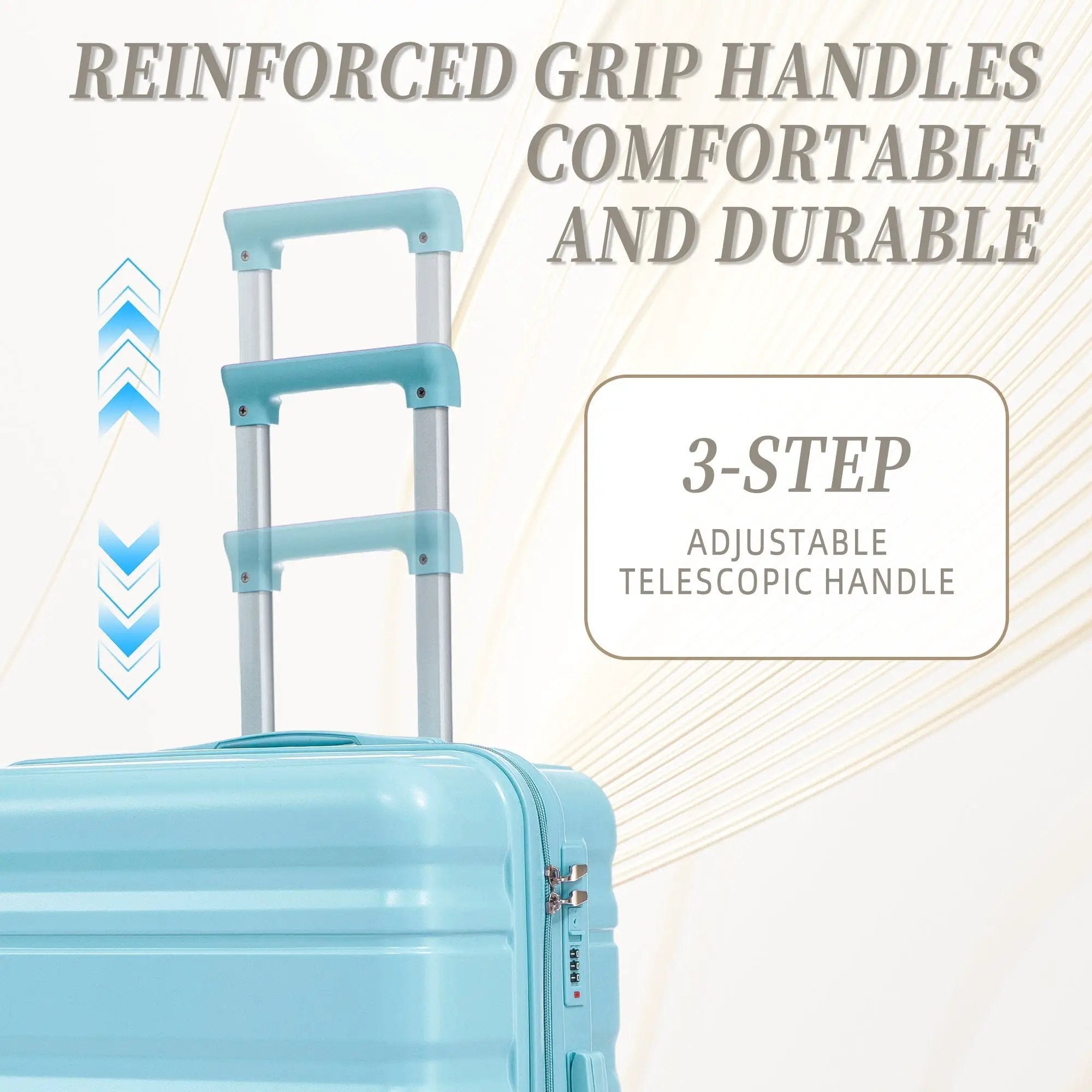 HIFINE Tourist 3-Piece ABS Spinner Wheel Luggage Set (Blue) by HouseOfZazla