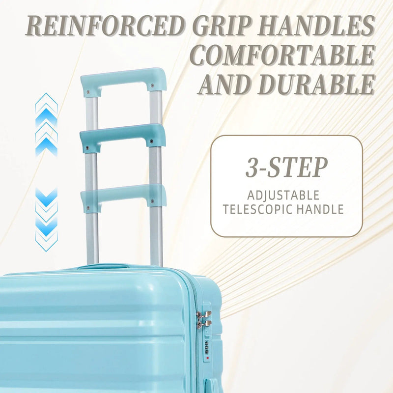 HIFINE Tourist 3-Piece ABS Spinner Wheel Luggage Set (Blue) by HouseOfZazla