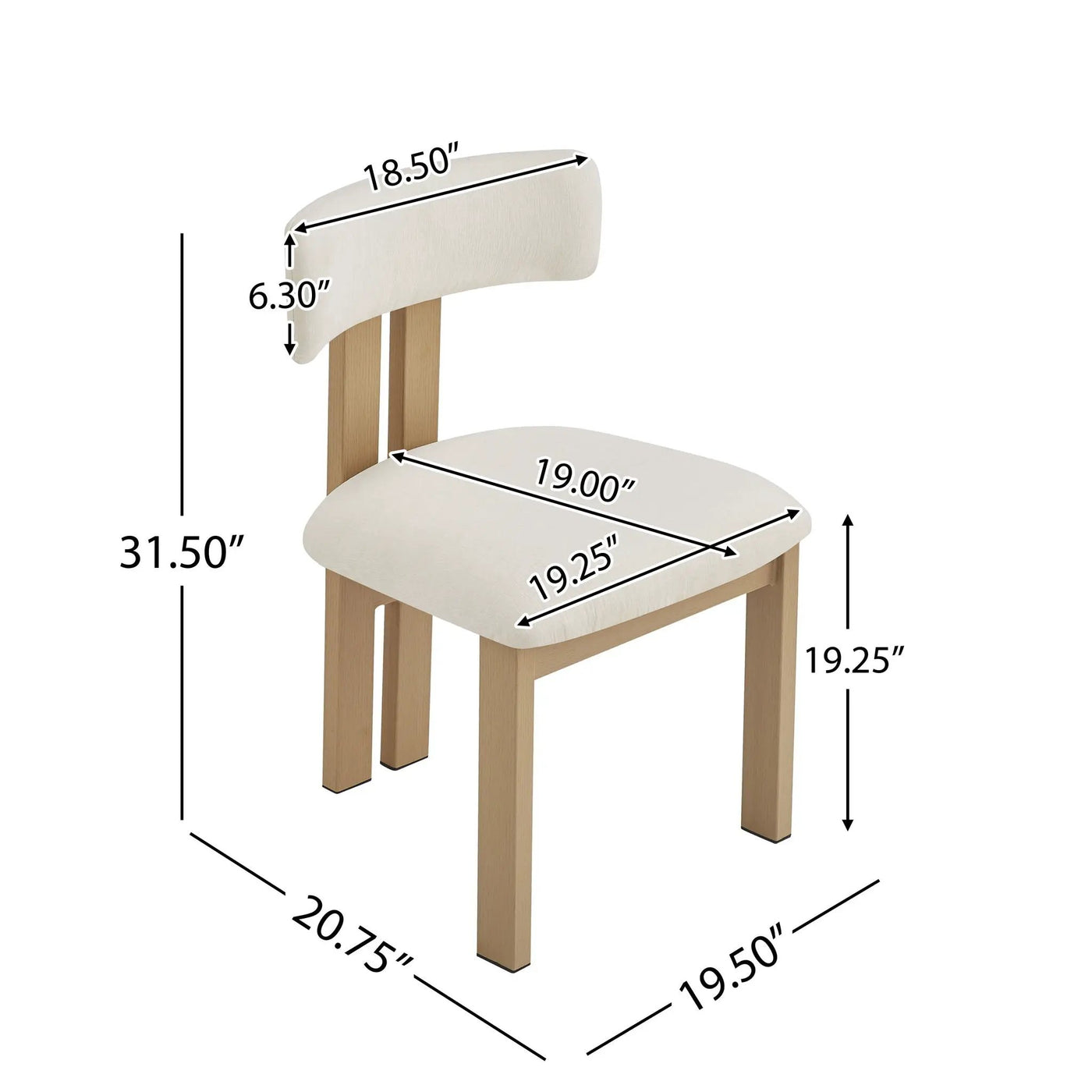 Modern Upholstered Armless Dining Chairs With Metal Legs by HouseOfZazla