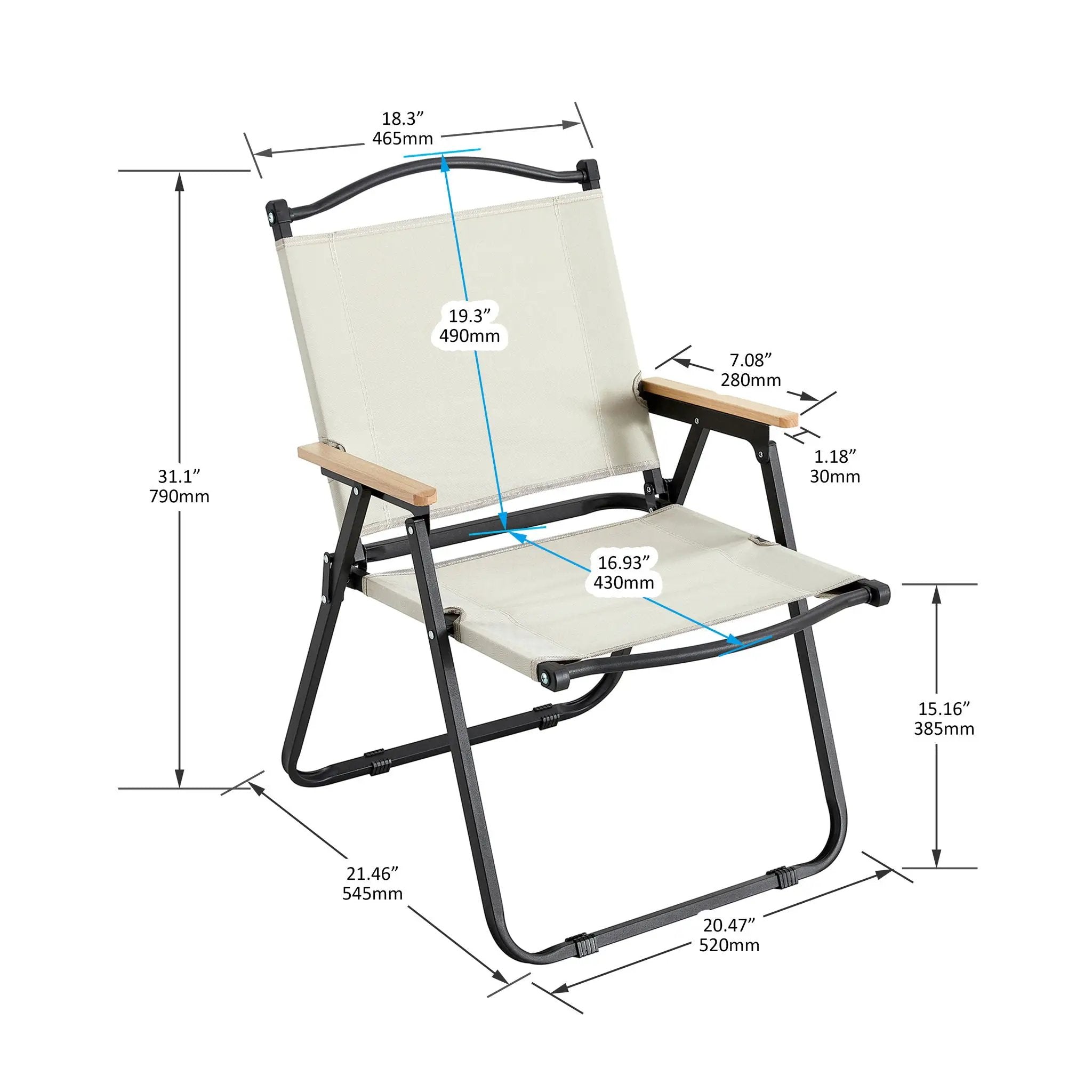 Folding Outdoor Chair For Indoor, Outdoor Camping, Picnics, Beach, Backyard, Bbq, Party, Patio by HouseOfZazla