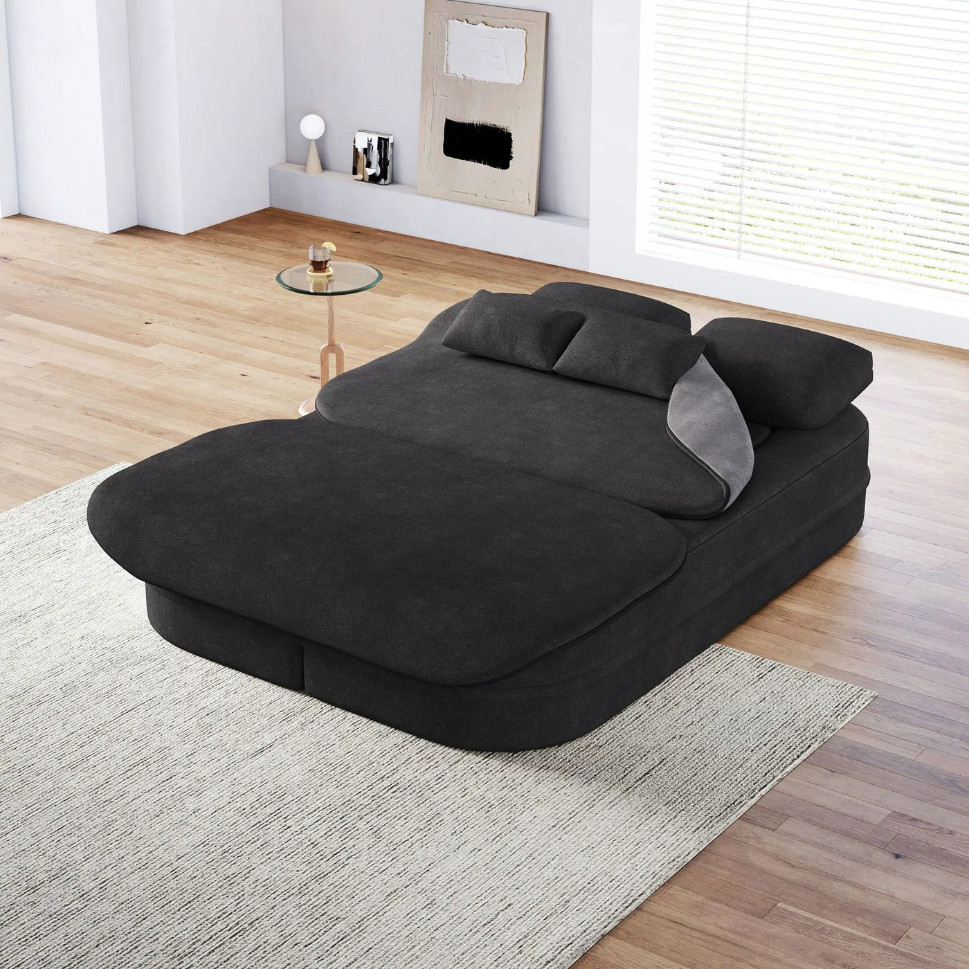 2 In 1 Foldable Sofa Bed With Multi Functional Blanket, Floor Lounge Sofa by HouseOfZazla