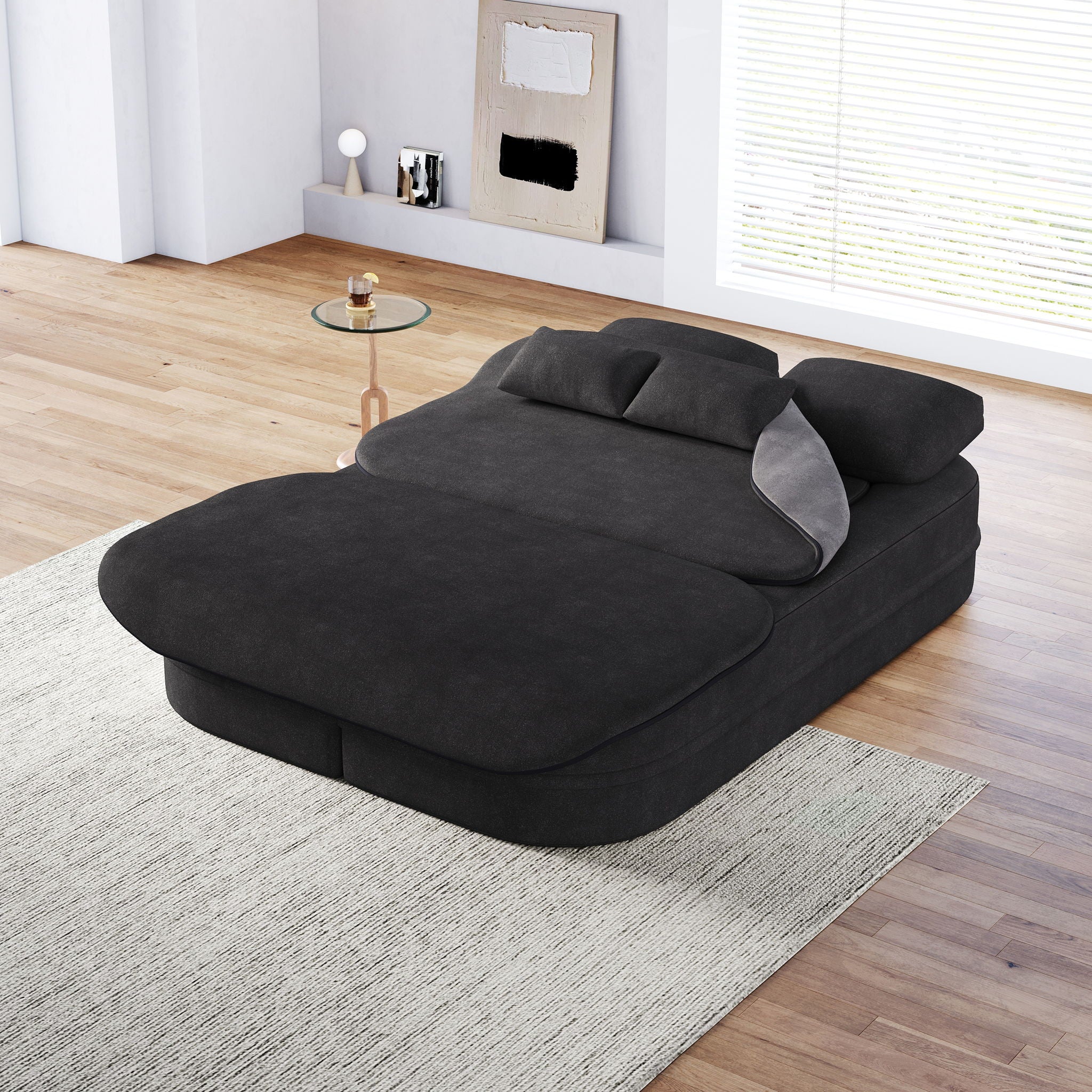 2 In 1 Foldable Sofa Bed With Multi Functional Blanket, Floor Lounge Sofa by HouseOfZazla
