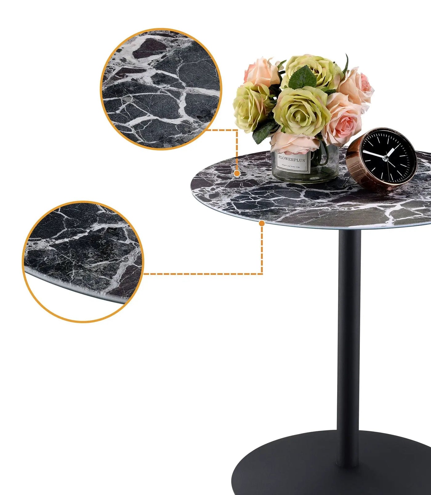 Circa - 17.5" End Table With Marble Textured Top by HouseOfZazla